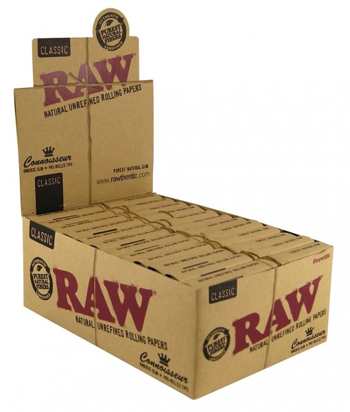 RAW | Connoisseur - King Size Slim + Prerolled tips 32 papers and 24 tips