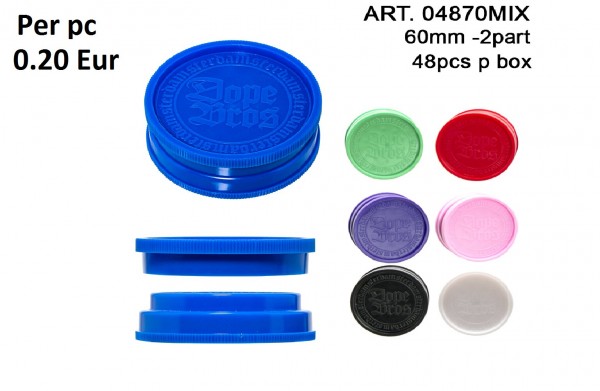 Dope Bros | Grinder - 2part- Ø:60mm-48pcs/box-mix of colors