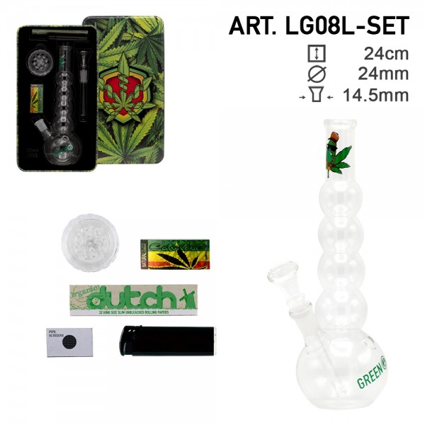 | Greenline Bong giftset with 1 x Bong - 1 x Grinder - 1 x lighter - 5 x screen -