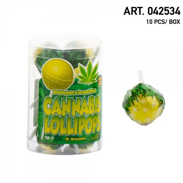 Cannabis | Lollipops Lemon Haze with Bubblegum 10 pcs in a box