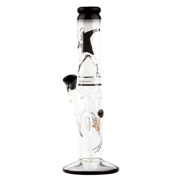 Grace Glass | Banksy&#039;s Graffiti&#039; Flower Thrower&#039;Bong H:34cm Socket:18.8mm TH:3mm