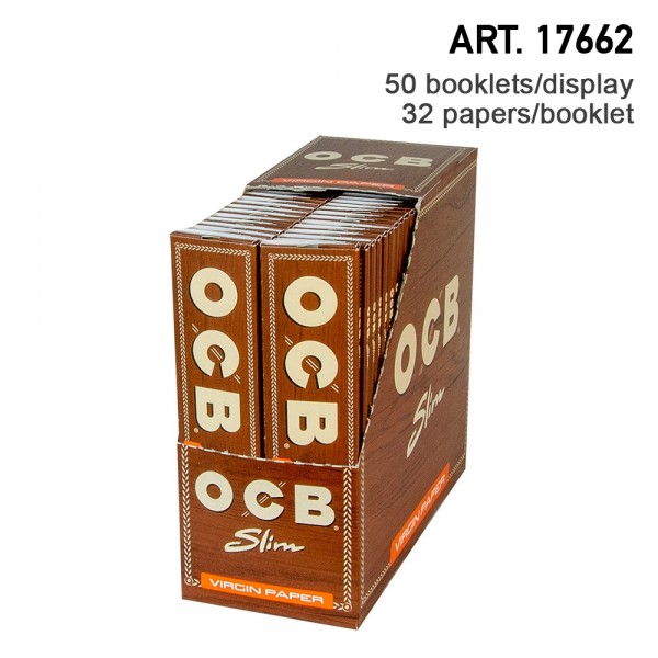 OCB | Unbleached slim virgin paper, K.S.S., unbleached paper, 109 x 44 mm, 50 booklets in display /3