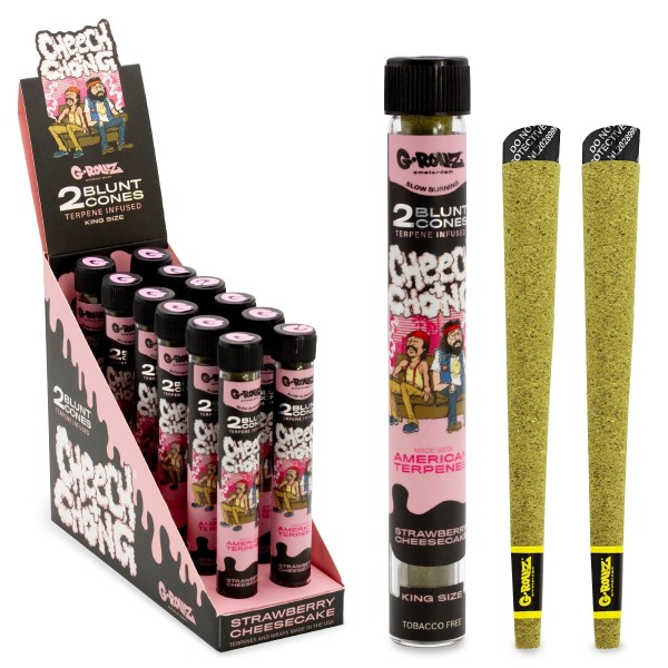 G-Rollz | Cheech &amp; Chong(TM) Terpene Infused Cones 'Strawberry Cheesecake' (12 Pack Display, 24 B