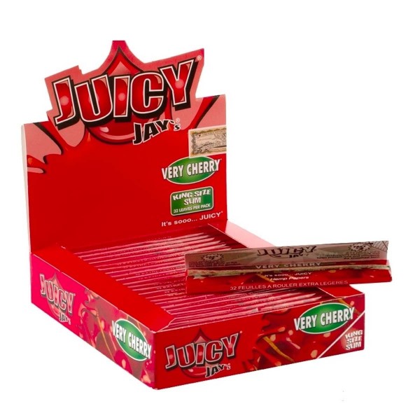 Juicy Jay's | Very Cherry King Size Slim rolling papers - 24pcs in a display