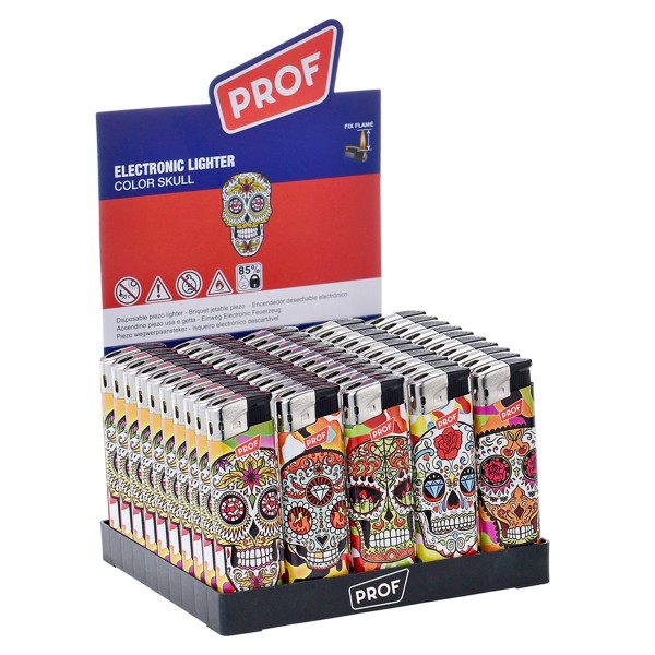 Prof | Skull logo lighter 50 pcs in a display