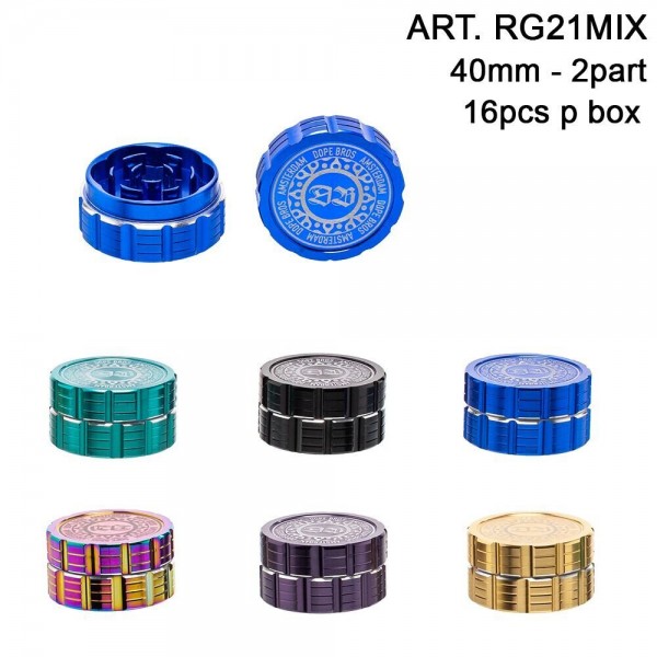 Dope Bros | Amsterdam: 2 Parts Metal Grinder Mix Colors: Ø 40mm. 16 pcs/box