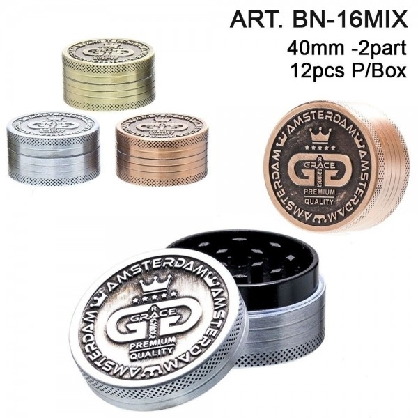 Grace Glass | Grinder - 2part- Ø:40mm- 12pcs/box-mixed colors