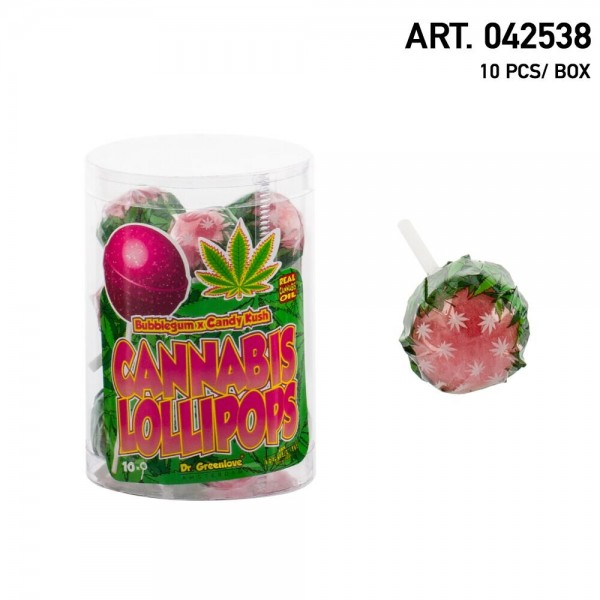 Cannabis | Lollipops Candy Kush with Bubble Gum 10 pcs in a box