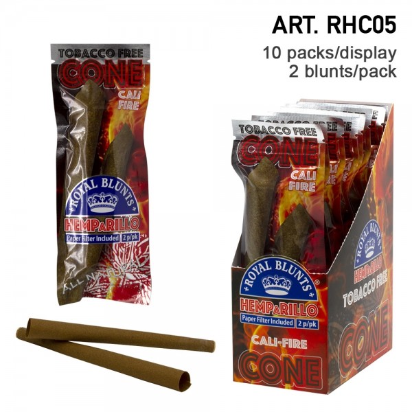 Royal Blunts | Hemparillo Cali-Fire Cones with tips - 20 cones in display