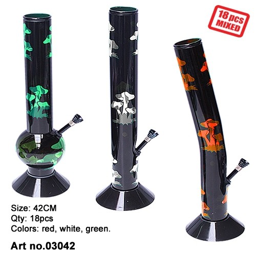 Mushroom | Acrylic Bong -18pcs mixed in Box- H:42cm- Ø:50mm