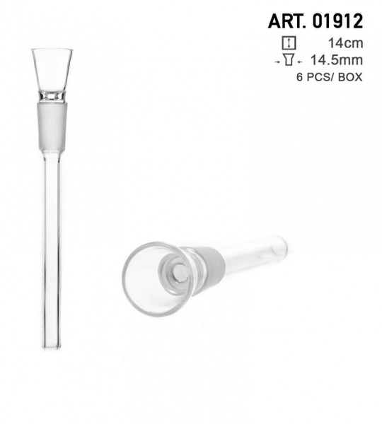 Amsterdam | Glass Chillum- Socket:14.5mm- small hole- L:14cm- minimum order 6pcs/box