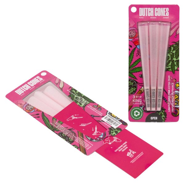 Dutch Cones | KS Pink Pre-Rolled Cones 3pcs in pack &amp; 50 packs in Display