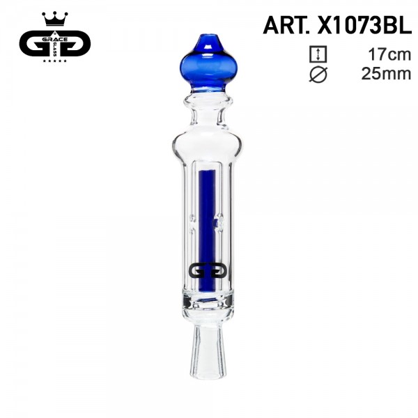 Grace Glass | Vaporizer perc Indian Dome- Blue- H:16.5cm - Ø:25mm