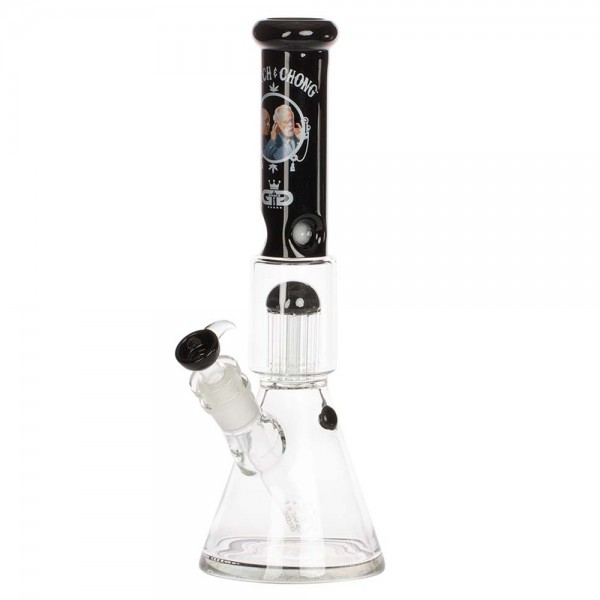 G-Rollz | Cheech & Chong - 8-Arm Percolator Beaker Black H:40cm - Ø:50mm - SG:29.2mm