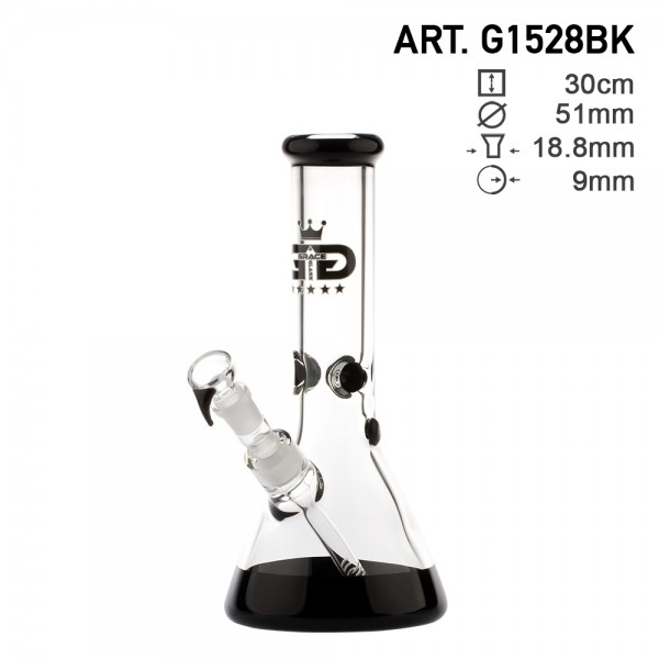 Grace Glass | Micro Beaker Series Black H:30cm - Ø:51mm - SG:18.8mm