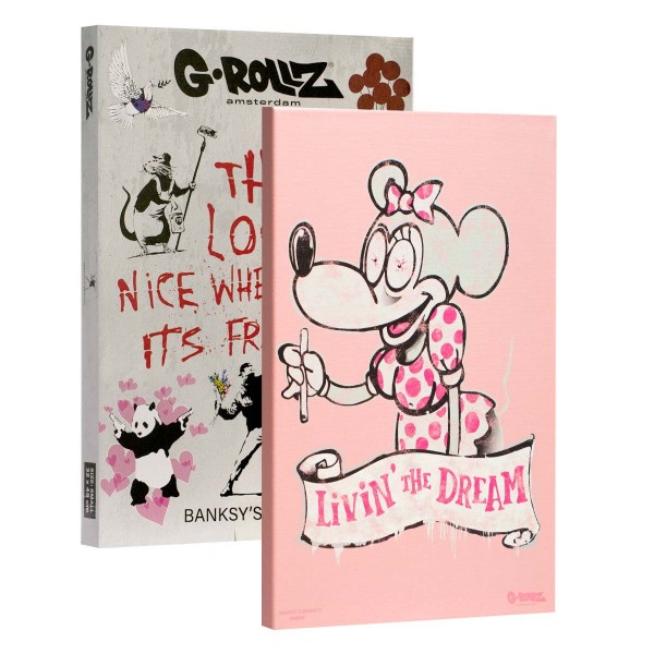 G-Rollz | Graffiti de Banksy - LIVIN&#039; THE DREAM Canvas (32x45x2cm)