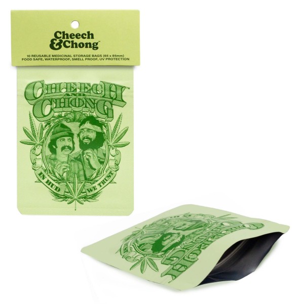 G-Rollz | Cheech & Chong 'Badge' 65x85mm Smellproof Bags - 10pcs in Display