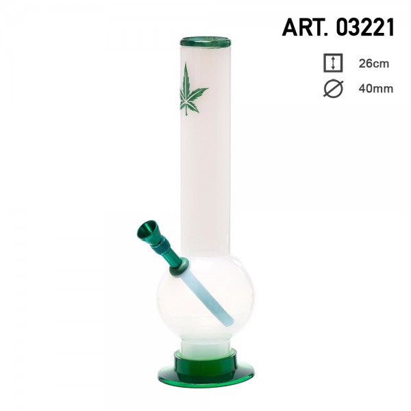 Leaf | Acrylic Bouncer Green Leaf Bong H:26cm Ø:40mm