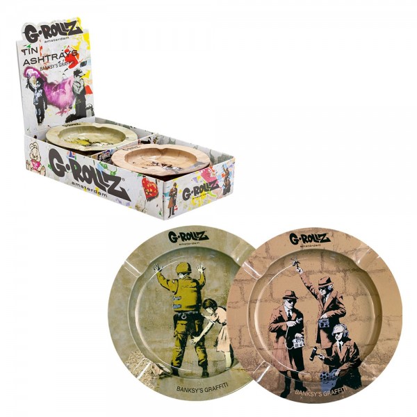 G-Rollz | Banksy&#039;s Graffiti Ashtrays 12pcs in Display - Dia: 13.5cm