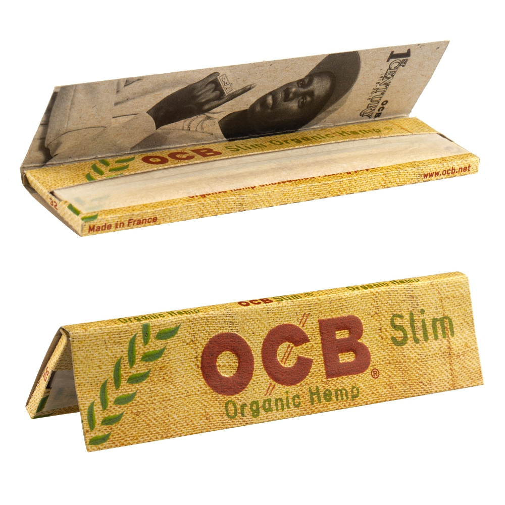 OCB, Organic Hemp King Size Slim Papers Slim 50 booklets in display, Papers & Rolls, Rolling Equipment, HEADSHOP