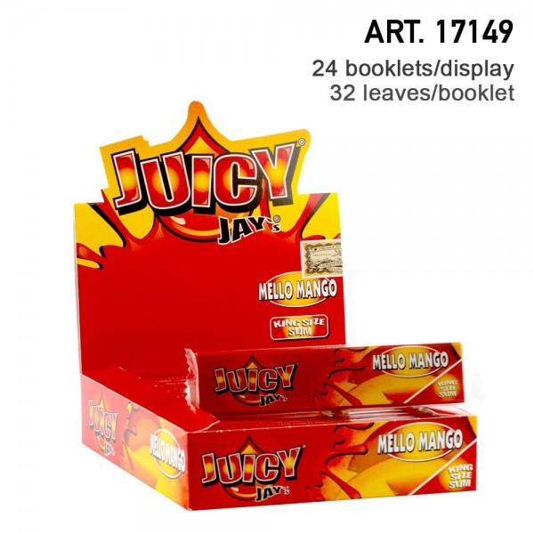 Juicy Jay's | Mango flavored King Size Slim rolling papers - 24pcs in a display