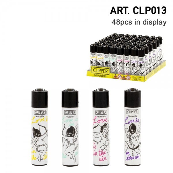 Clipper | Love In Air refillable lighters with mixed designs - 48pcs in display