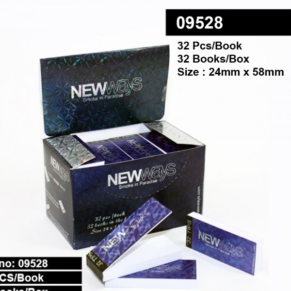 New Ways | New Ways Filter Tips - Large Size 24 x 58mm - Display with 32 Books with each 32 Sheets