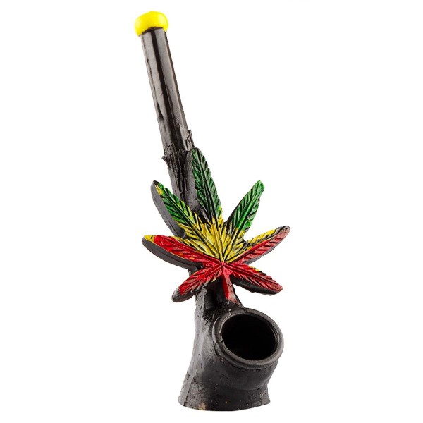 Amsterdam | Rasta leaf Pipe L: 13cm with the pipe hole of 3mm