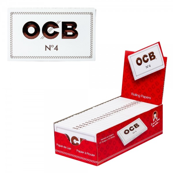 OCB | No. 4 Single Wide White Papers (25 Booklets)
