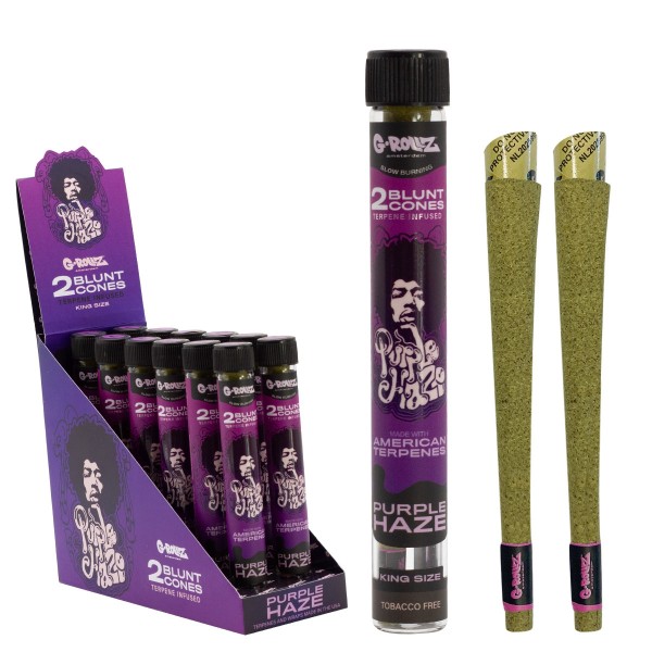 G-Rollz | Terpene Infused Blunt Cones &#039;Purple Haze&#039; (12 Pack Display, 24 Blunts)