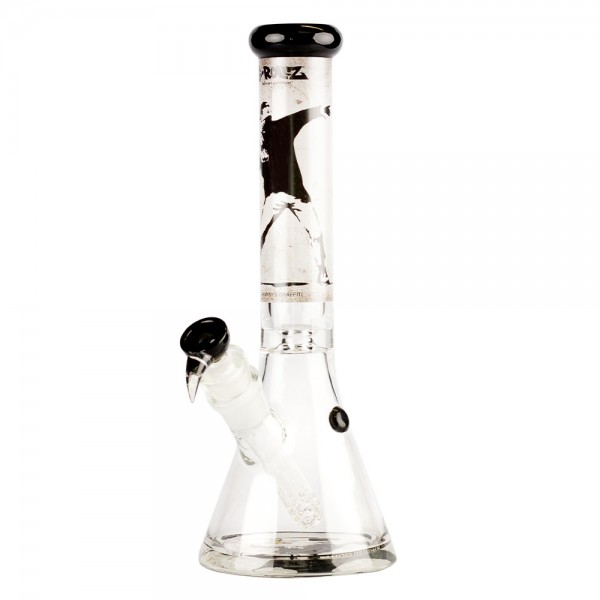 G-Rollz | Le lanceur de fleurs de Banksy - Bong à bec blanc H:37cm - Ø:50mm - SG:29.2mm