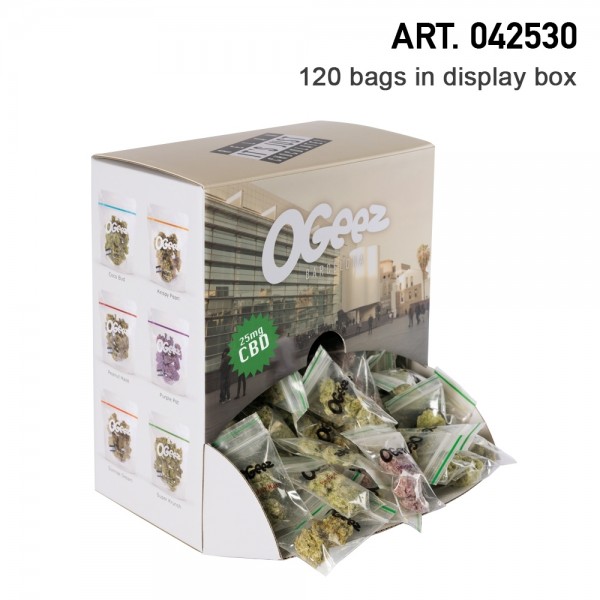 Ogeez Krunchbox 120 Bags with 25mg CBD Hemp Chocolade