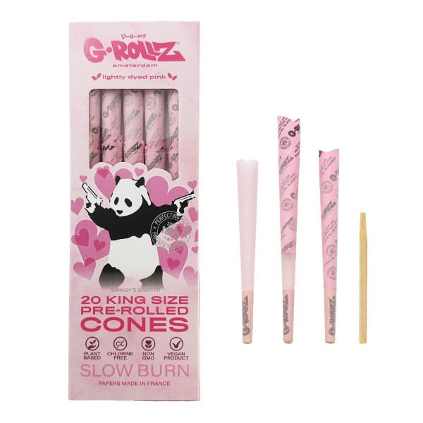 G-ROLLZ | Graffiti de Banksy - Légèrement teinté en rose - 20 cônes KS