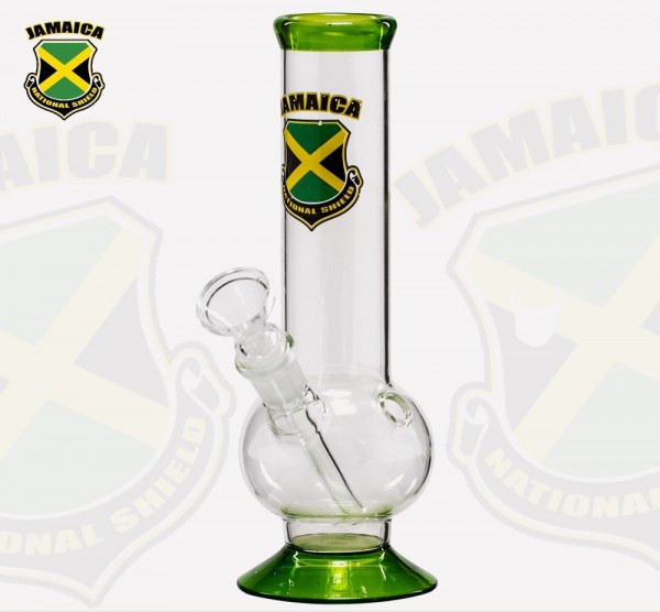 Country | Bouncer Glass Bong with Jamaica Logo -H:21cm-Ø:40mm-SG:14.5mm