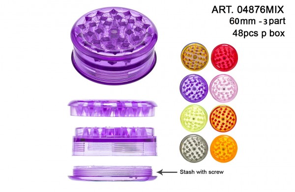 Amsterdam: Acrylic Grinder MIX --Ø:60mm-3part-48pcs/box