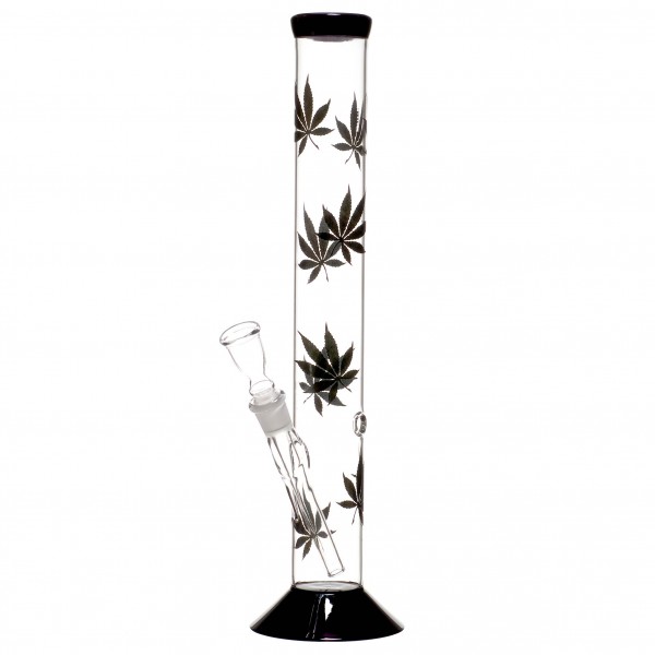 Hoja | Multi Black Leaf Glass Bong - H:42cm - Ø:50mm- Socket:18.8mm