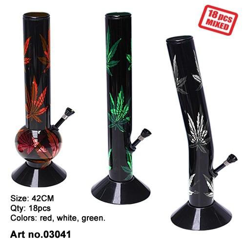Leaf | Acrylic Leaf Bong- 18pcs mixed in Box- H:42cm- Ø:50mm