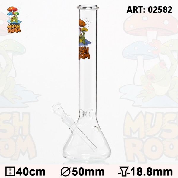 Mushroom With Frog Glass Bong Ø: 50 mm H: 40cm Socket: 18.8 mm