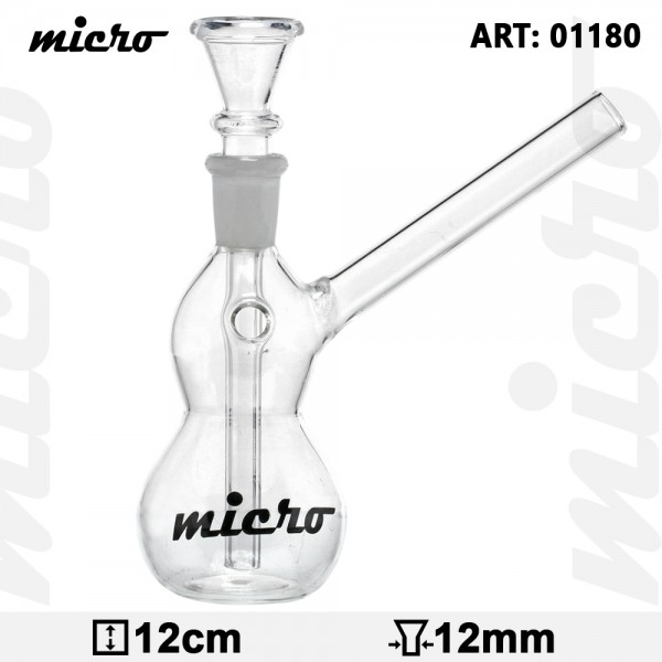 Micro Glass Bong - H:12cm - Socket:12mm