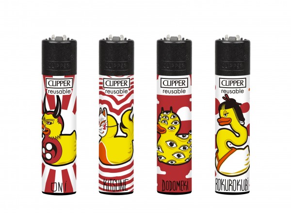 Clipper | Yokay Ducks refillable lighters with mixed designs - 48pcs in display