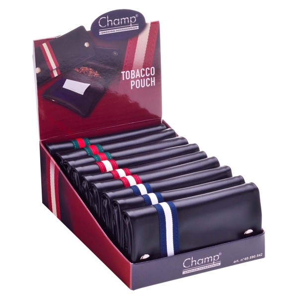 Champ | Tobacco Pouch (162x80mm) in black color 9pcs in a display