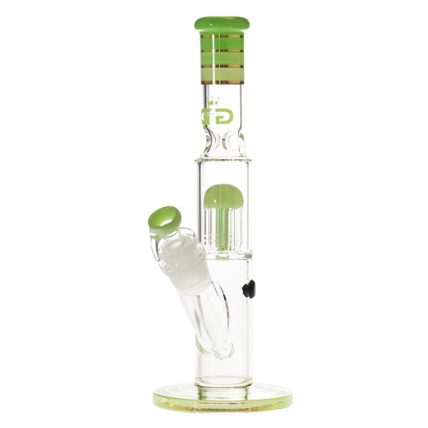 Grace Glass | Small Cane Green Barrel Tree arm perc Bong H:32,5cm Socket:29.2mm TH:5mm