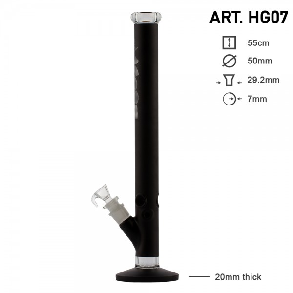 Boost Pro | Straight Glass Bong Black H:55cm - Ø:50mm - SG:29.2mm