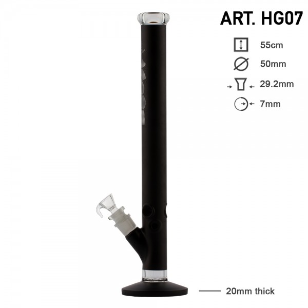 Boost Pro | Bong de vidrio recto Negro H:55cm - Ø:50mm - SG:29.2mm