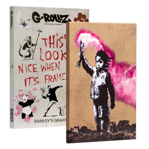 G-Rollz | Banksy&#039;s Graffiti - TORCH BOY Canvas (48x67.5x2.5cm)