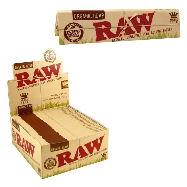 RAW Organic Hemp King Size Slim Papers (32 Booklets)