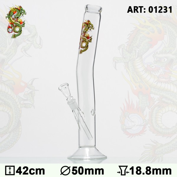 Tattoo | Glass Bong - H:42cm - Ø:50mm- Socket:18.8mm