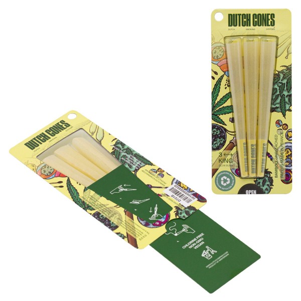 Dutch Cones | KS Bamboo Pre-Rolled Cones 3pcs in pack &amp; 50 packs in Display