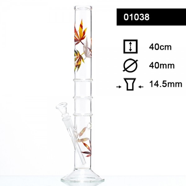 Multi Leaf Glass Bong - H:40cm- Ø:40mm- Socket:14.5mm
