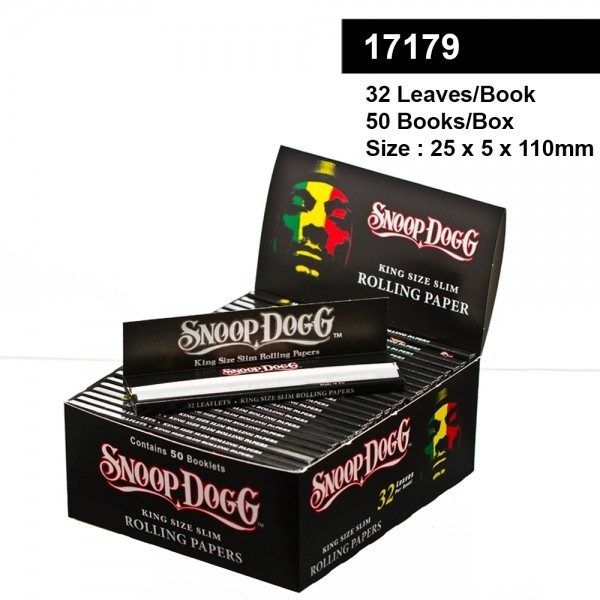 Snoop Dogg smoking King size slim rolling papers 32 leaves per book 50 books per box